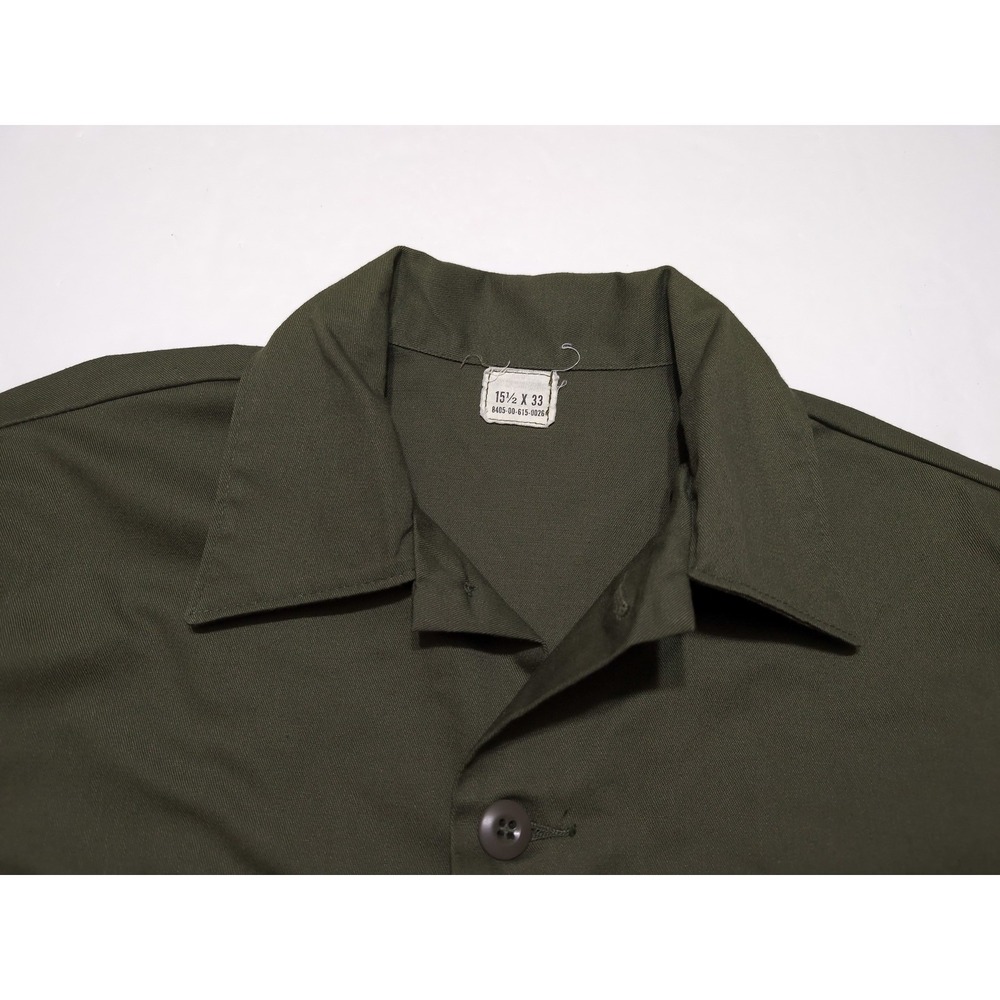 Vintage 1970s US Military Long Sleeve Utility Shirt 8405-00-615-0026 15.5 x 33 - Picture 6 of 9